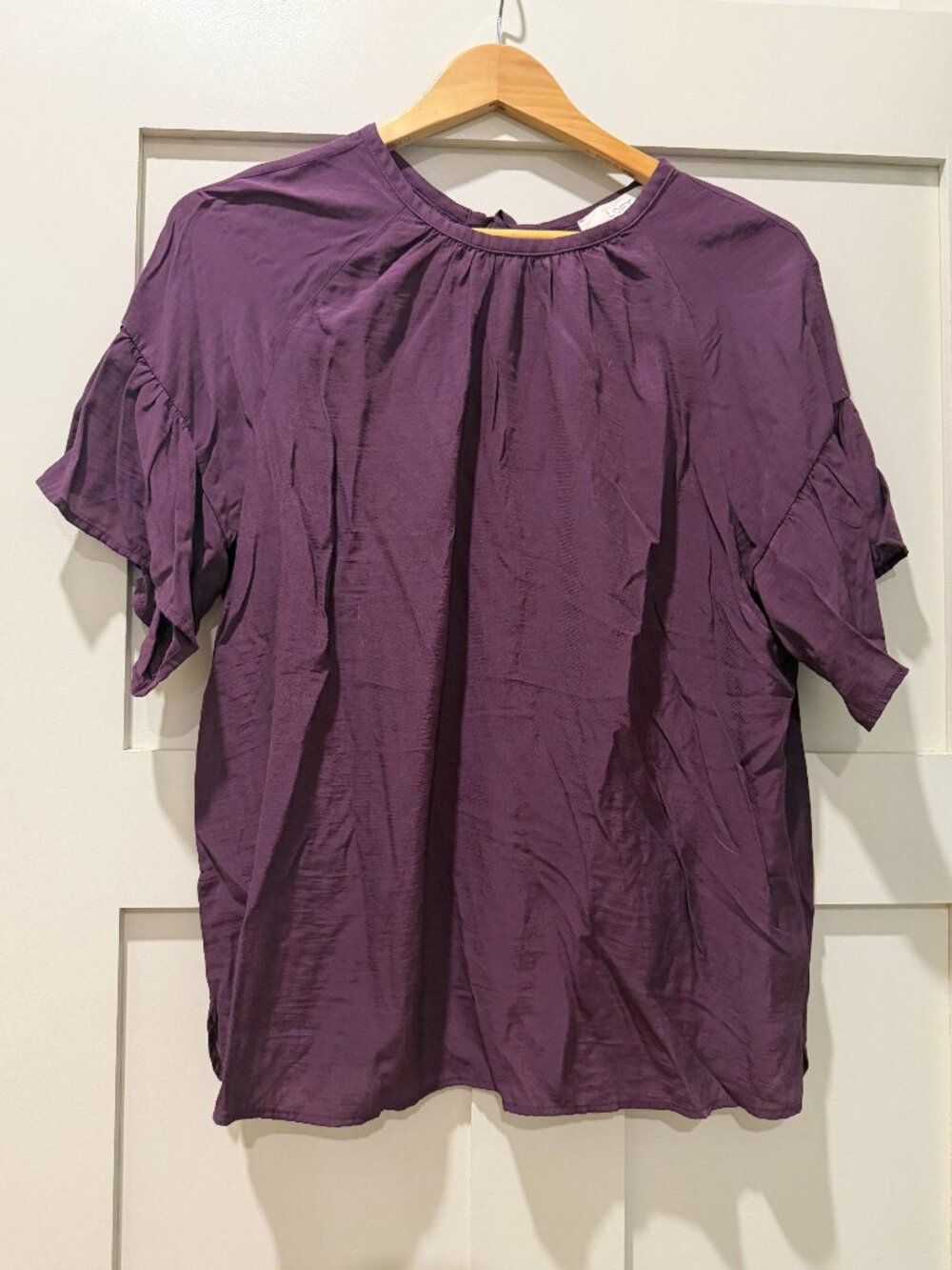 Loft Purple Short Sleeve Blouse - Size M
